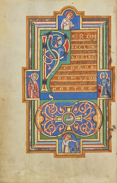 Dekorierte Textseite mit einem VD-Monogramm von Unknown artist/maker