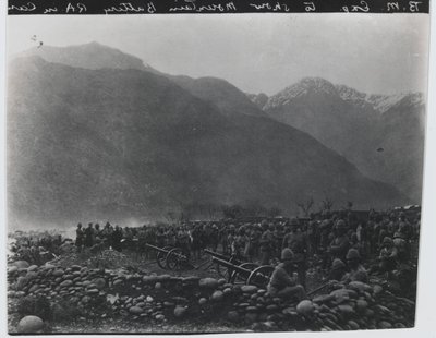 Feuer einstellen, Nr. 1 Britische Gebirgsbatterie, Black Mountain Expedition, 1891 von Unknown photographer