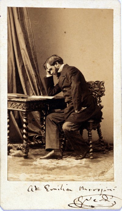 Giuseppe Verdi um 1835. Fotografie, gewidmet vom Komponisten, Museo della Scala von Mailand von Unknown photographer