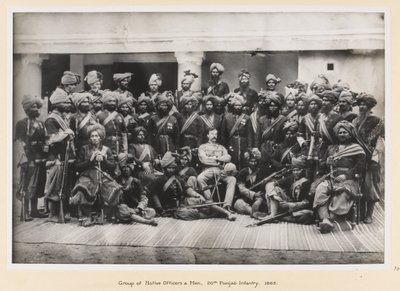 Gruppe von einheimischen Offizieren und Männern, 20. Punjab-Infanterie von Unknown photographer