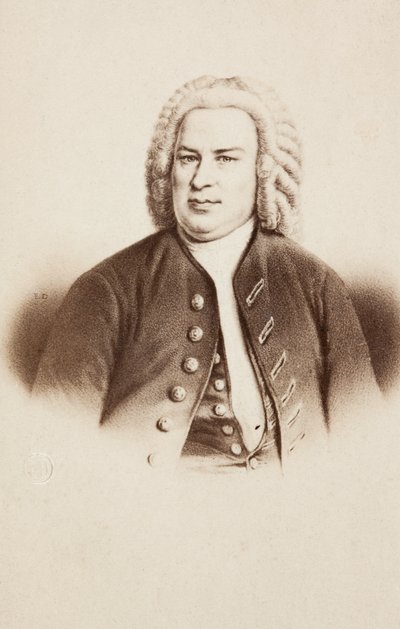Porträt von Johann Sebastian Bach (nach einem früheren Bild) von Unknown photographer