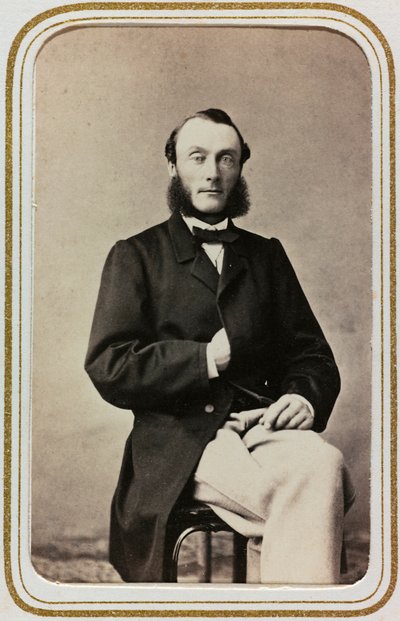 Porträt eines Mannes, Visitenkarte; die Unterstützung enthält die Angabe "Robert Ditzinger (1826-1891)" von Unknown photographer