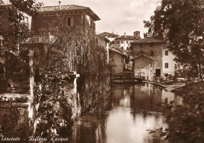 Tarcento, Reflexionen im Wasser, Postkarte von Unknown photographer