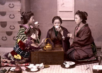 Tee zu Hause, Japan, späte 19. Jahrhundert - Archiv der Auslandsmissionen von Unknown photographer