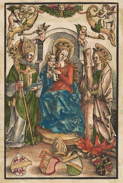 Die Madonna mit dem Heiligen Ulrich und der Heiligen Afra [recto] von Urs Graf I
