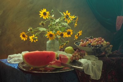 Sommer Sonnenblumen Stillleben von UstinaGreen