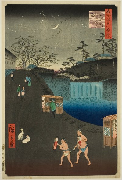 Aoi-Hügel, außerhalb des Tora-Tors, aus der Serie "Hundert berühmte Ansichten von Edo" von Utagawa Hiroshige