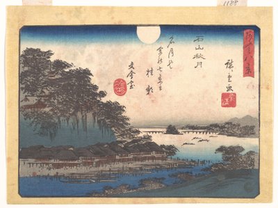 Herbstmond in Ishiyama, aus der Serie Acht Ansichten von Ōmi (Ōmi hakkei) von Utagawa Hiroshige
