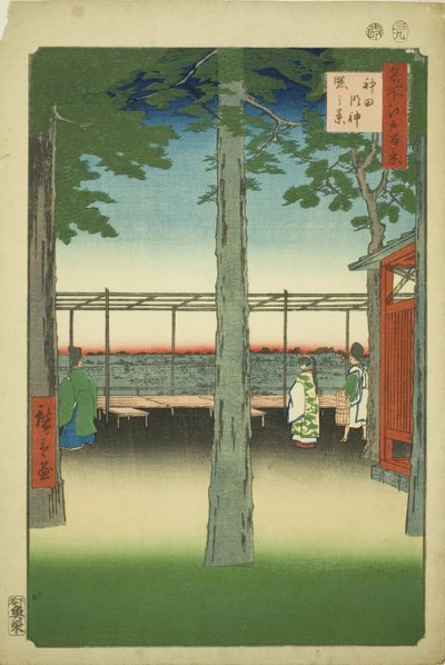 Morgendämmerung am Kanda Myojin Schrein (Kanda Myojin akebono no kei), aus der Serie "Hundert berühmte Ansichten von Edo (Meisho Edo hyakkei)" von Utagawa Hiroshige