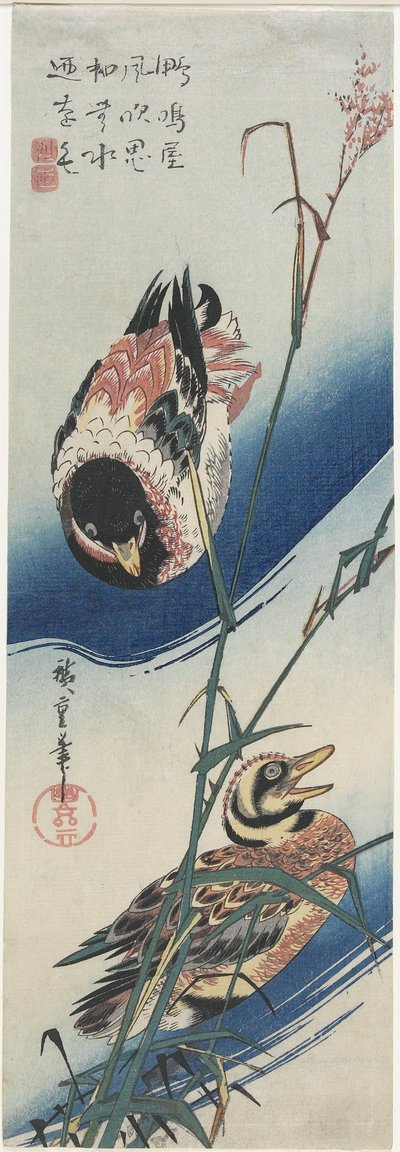 Enten und Schilf, 1834-1839 von Utagawa Hiroshige
