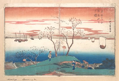 Abendkirschen auf Gotem Yama von Utagawa Hiroshige