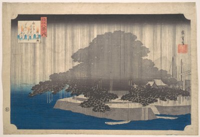 Abendregen an der Kiefer von Karasaki von Utagawa Hiroshige