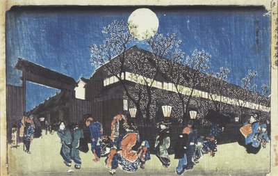 Berühmte Orte der östlichen Hauptstadt: Kirschblüten im Mondlicht in Yoshiwara von Utagawa Hiroshige