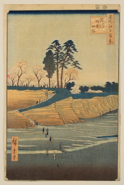 Gotenyama in Shinagawa, aus der Serie „Hundert berühmte Ansichten von Edo“ von Utagawa Hiroshige