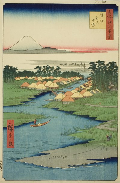Horie und Nekozane, aus der Serie "Hundert berühmte Ansichten von Edo (Meisho Edo hyakkei)" von Utagawa Hiroshige