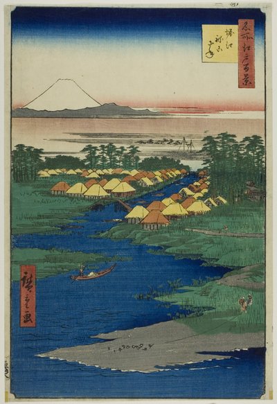 Horie und Nekozane, aus der Serie „Hundert berühmte Ansichten von Edo“ von Utagawa Hiroshige