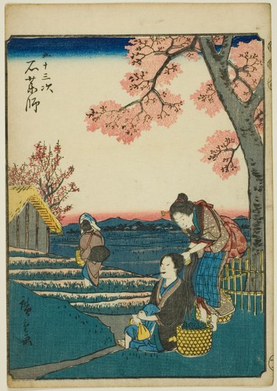 Ishiyakushi, aus der Serie "Dreiundfünfzig Stationen des Tokaido" von Utagawa Hiroshige