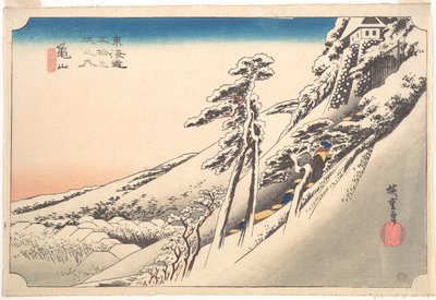 Kameyama, klares Wetter nach Schneefall von Utagawa Hiroshige