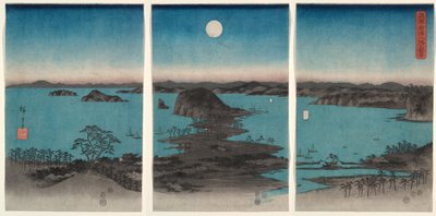 Kanazawa im Mondlicht, aus der Serie Acht Ansichten der Provinz Musashi von Utagawa Hiroshige