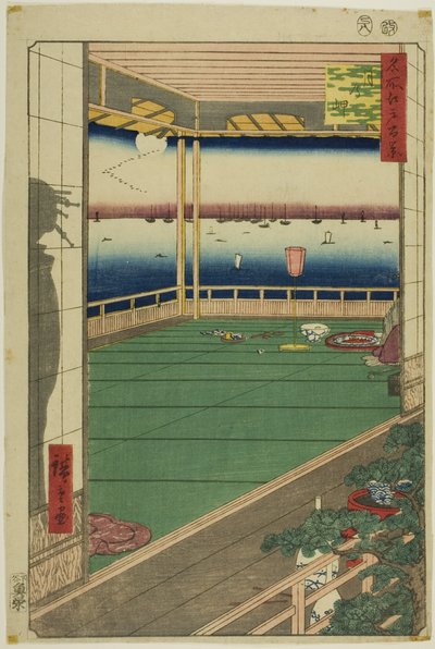 Mondbetrachtungspunkt (Tsuki no misaki), aus der Serie "Hundert berühmte Ansichten von Edo (Meisho Edo hyakkei)" von Utagawa Hiroshige