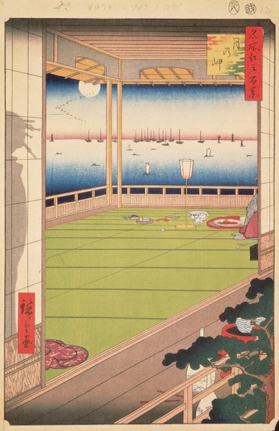 Mondbeobachtungspunkt, Platte 82 aus der Serie Einhundert berühmte Ansichten von Edo, Edo-Periode, Ansei-Ära, 1857 von Utagawa Hiroshige