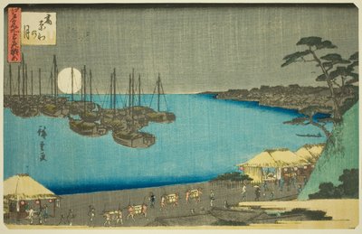 Mond bei Takanawa (Takanawa no tsuki), aus der Serie Drei Ansichten berühmter Orte in Edo (Edo meisho mittsu no nagame) von Utagawa Hiroshige