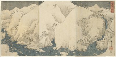 Berg und Fluss am Kiso-Pass, August 1857 von Utagawa Hiroshige