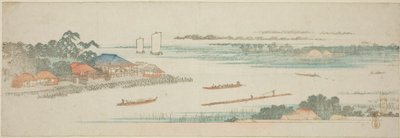 Mündung des Naka-Flusses, aus einer unbetitelten Serie berühmter Ansichten der Edo-Vororte von Utagawa Hiroshige