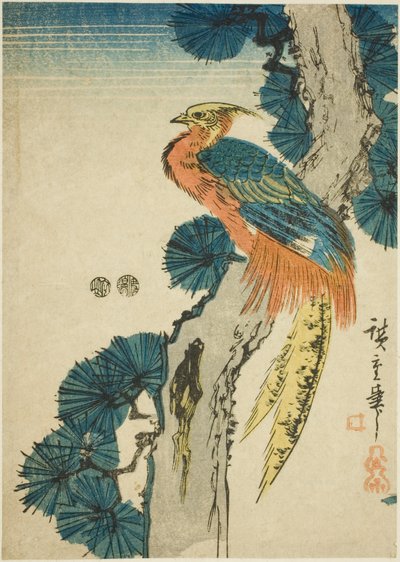 Fasan und Kiefer von Utagawa Hiroshige