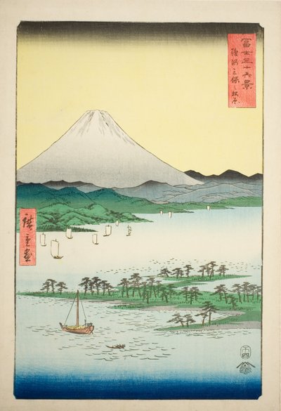 Kiefernstrand bei Miho in der Provinz Suruga (Suruga Miho no matsubara), aus der Serie "Sechsunddreißig Ansichten des Berges Fuji (Fuji sanjurokkei)" von Utagawa Hiroshige