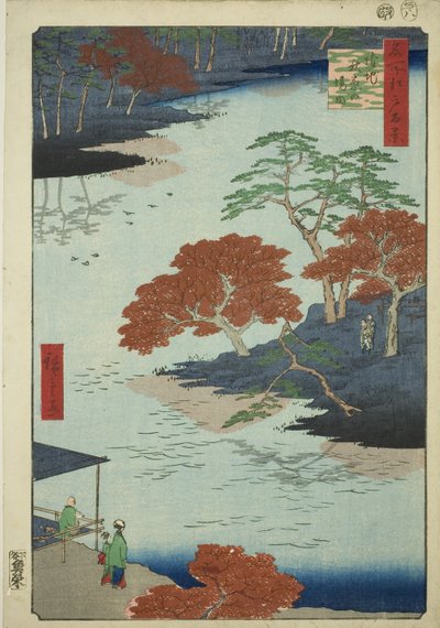 Bezirk des Akiba-Schreins, Ukeji (Ukeji Akiba no keidai), aus der Serie "Hundert berühmte Ansichten von Edo (Meisho Edo hyakkei)" von Utagawa Hiroshige
