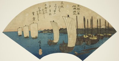Rückkehrende Segel bei Tsukudajima, aus der Serie "Acht Ansichten der östlichen Hauptstadt" von Utagawa Hiroshige