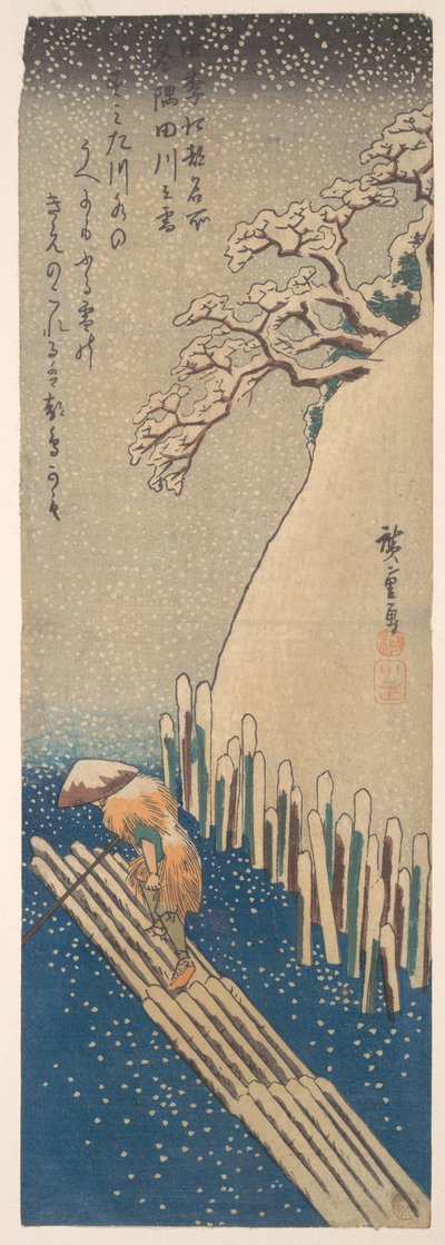 Schnee am Sumida-Fluss von Utagawa Hiroshige
