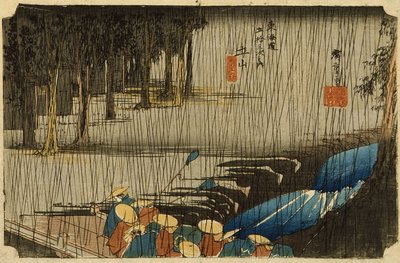Frühlingsregen in Tsuchiyama von Utagawa Hiroshige