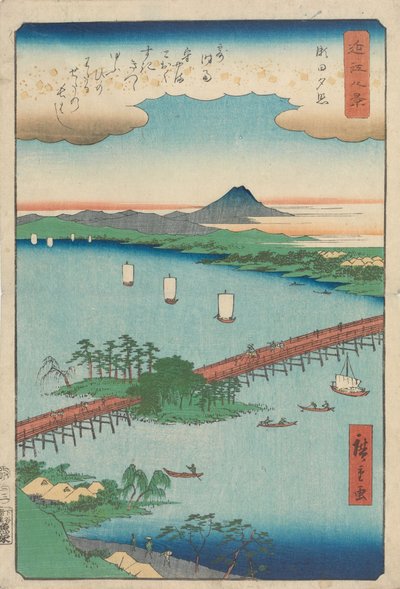 Abendrot bei Seta von Utagawa Hiroshige