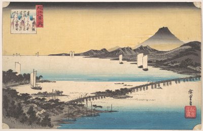 Sonnenuntergang bei Seta von Utagawa Hiroshige