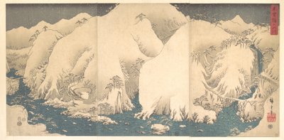 Die Kiso-Berge im Schnee von Utagawa Hiroshige