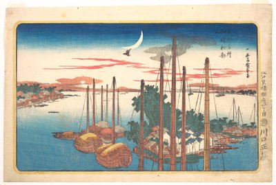 Das erste Kuckuckslied des Jahres auf Tsukudajima von Utagawa Hiroshige