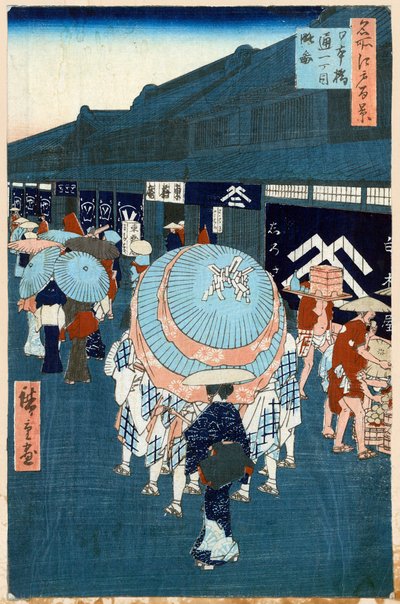 Ansicht der ersten Straße auf Nihonbashidori Hundert berühmte Ansichten von Edo von Utagawa Hiroshige