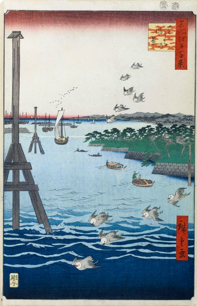 Ansicht der Shiba-Küste Einhundert berühmte Ansichten von Edo, 1856-1858 von Utagawa Hiroshige