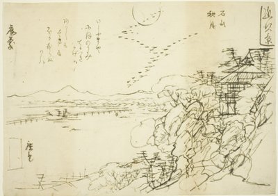 Skizze für Herbstmond am Ishiyama-Tempel, aus der Serie 