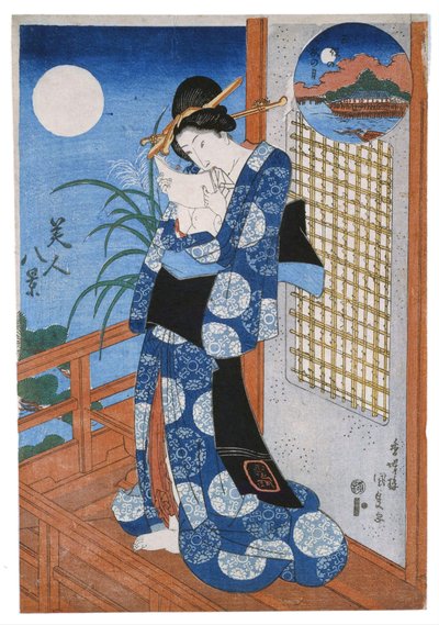 Herbstmond über Miho von Utagawa Kunisada