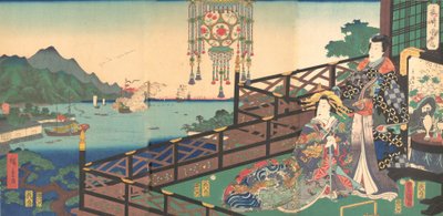 Mitsuuji im Maruyama Vergnügungsviertel von Nagasaki Nagasaki dejima, 3. Monat, 1861 von Utagawa Kunisada
