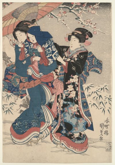 Schneeballschlacht von Utagawa Kunisada
