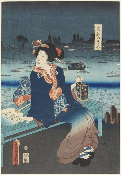 Die Kurtisane Omitsu aus dem Yamato-Haus, April 1862 von Utagawa Kunisada