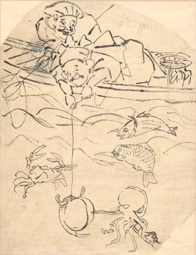 Daikoku und Ebisu, zwei der sieben Glücksgötter von Utagawa Kuniyoshi
