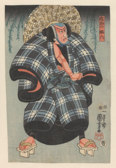 Daroku no Daraku bei Weidenzweigen von Utagawa Kuniyoshi