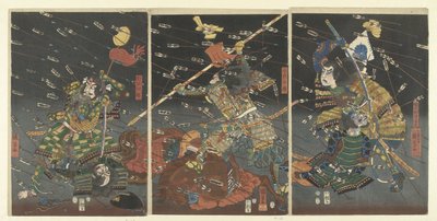 Der letzte Angriff der Kusunoki bei Shijonawate von Utagawa Kuniyoshi