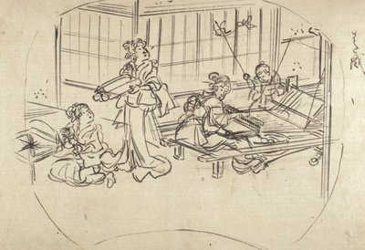 Hataori (Weben am Webstuhl) von Utagawa Kuniyoshi