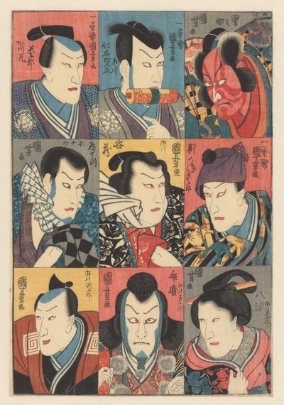 Ichikawa Danjūrō VIII in acht verschiedenen Rollen von Utagawa Kuniyoshi
